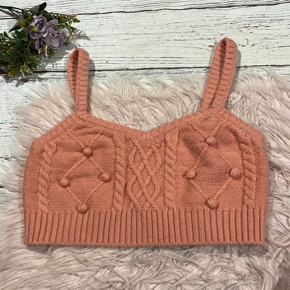 For Love and Lemons Pom Poms Florentina Sweater Tank in Rose - Picture 2 of 8
